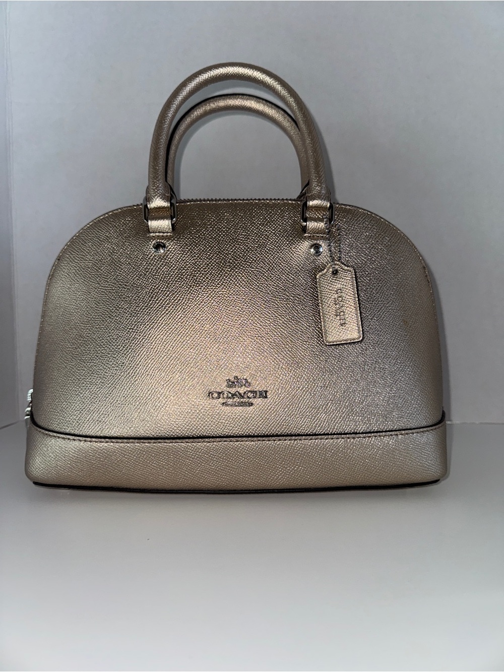 Coach Metallic Dome Satchel - Metallic Champagne